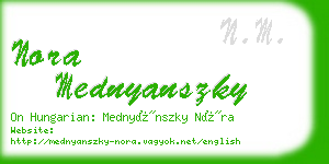 nora mednyanszky business card